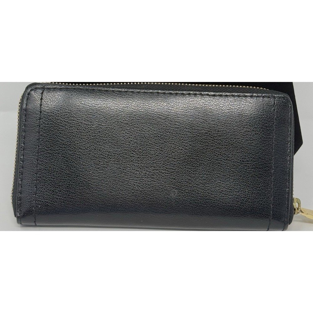 Ralph Lauren Black Leather Zip Around Folding Continental Wallet Clutch - Picture 2 of 10